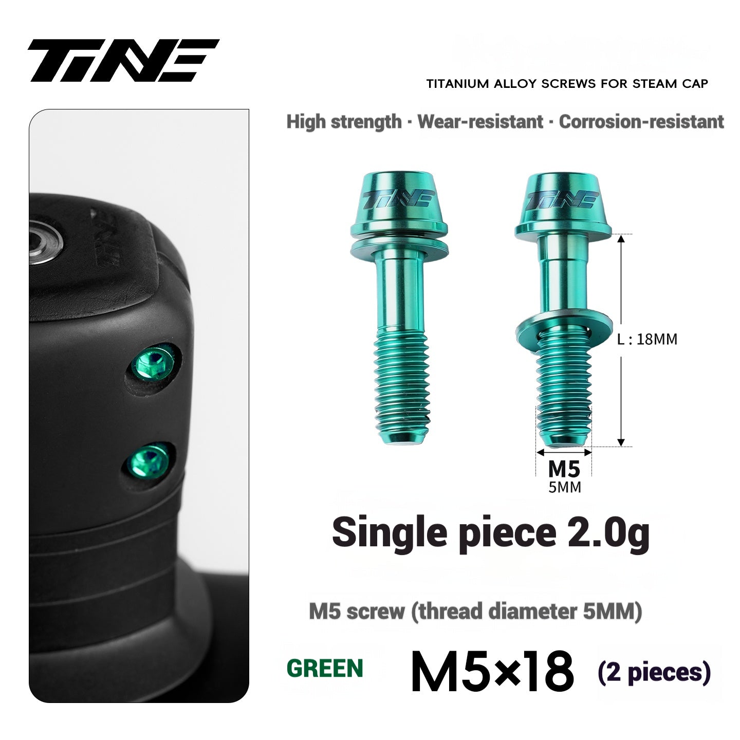 TiNE Titanium Alloy Handlebar Clamp Bolt Kit for Specialized Roval Rapide | M5×18mm Stem Lock Set