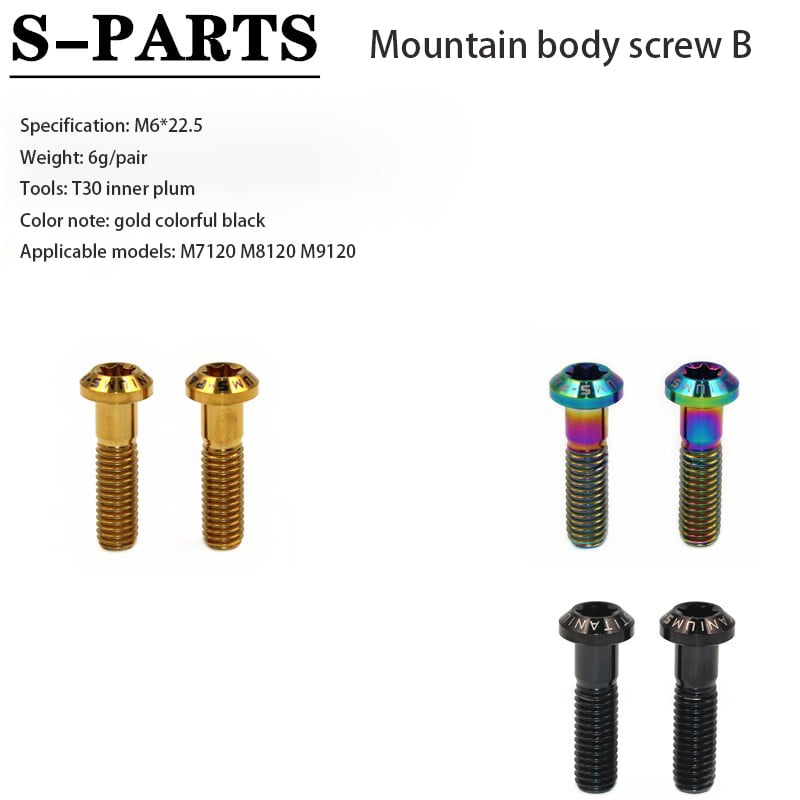 S-PARTS Mountain Road Bike Titanium Body Screw R9120 R8070 M9000 M8100(M6)