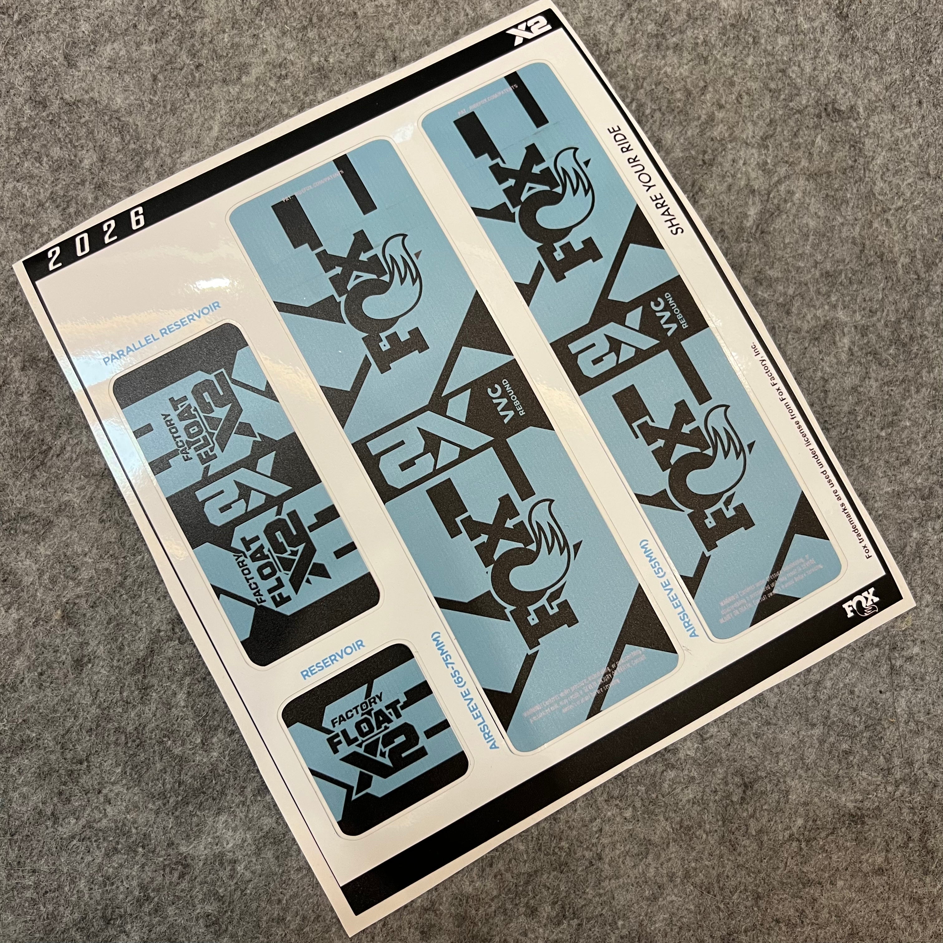 2026 FOX FLOAT X2 Rear Shock Decal Kit | Waterproof MTB Suspension