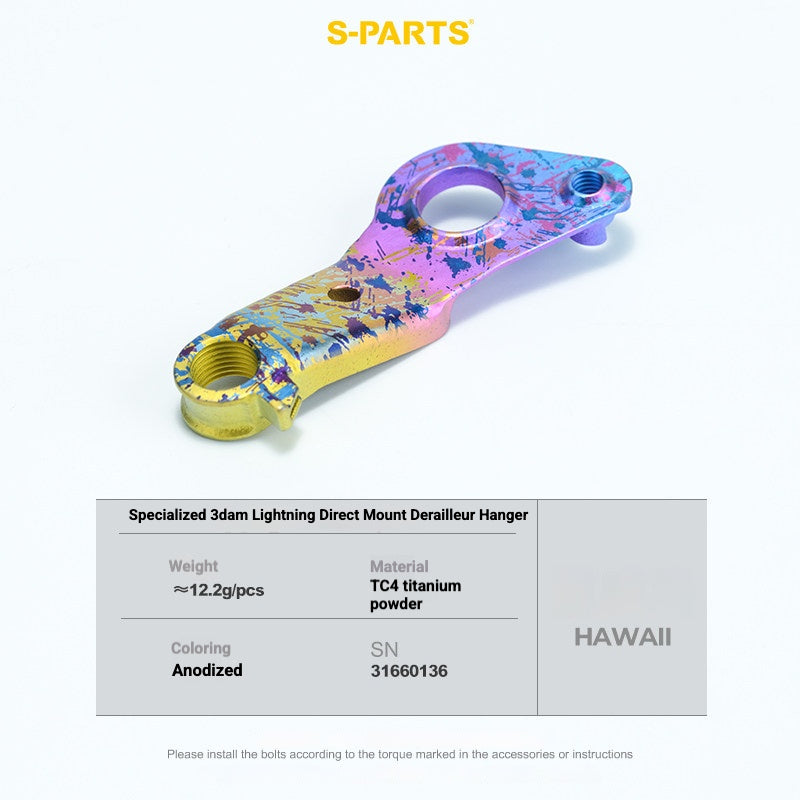 S-PARTS 3DAM Titanium Direct Mount Derailleur Hanger for Specialized | Ultralight 3D Printed Bike Hanger