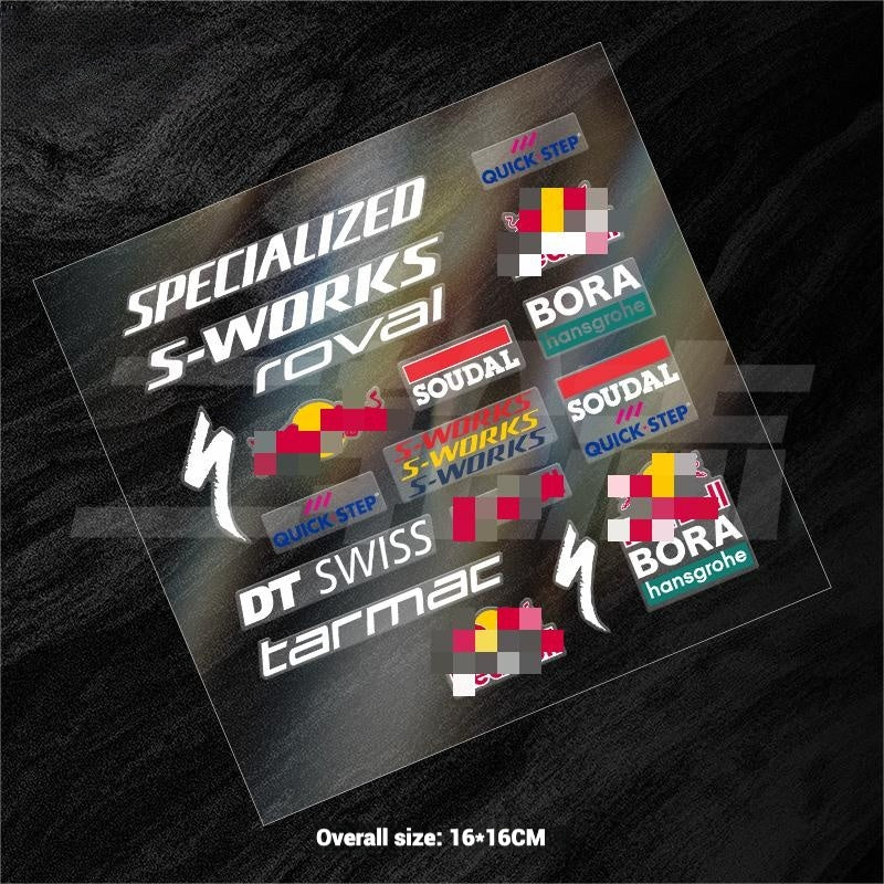 Universal Road Bike Brand Logo Sticker Set｜For Merida / Giant / Specialized / Trek / Pinarello｜Waterproof Frame Decals (Black / White)