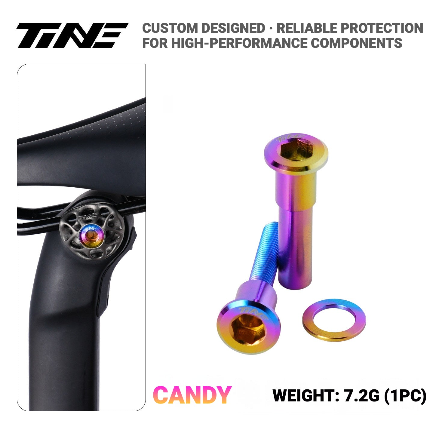 TiNE Titanium Seatpost Clamp Bolt Kit for Specialized Road Bikes – Lightweight Saddle Clamp Hardware Upgrade