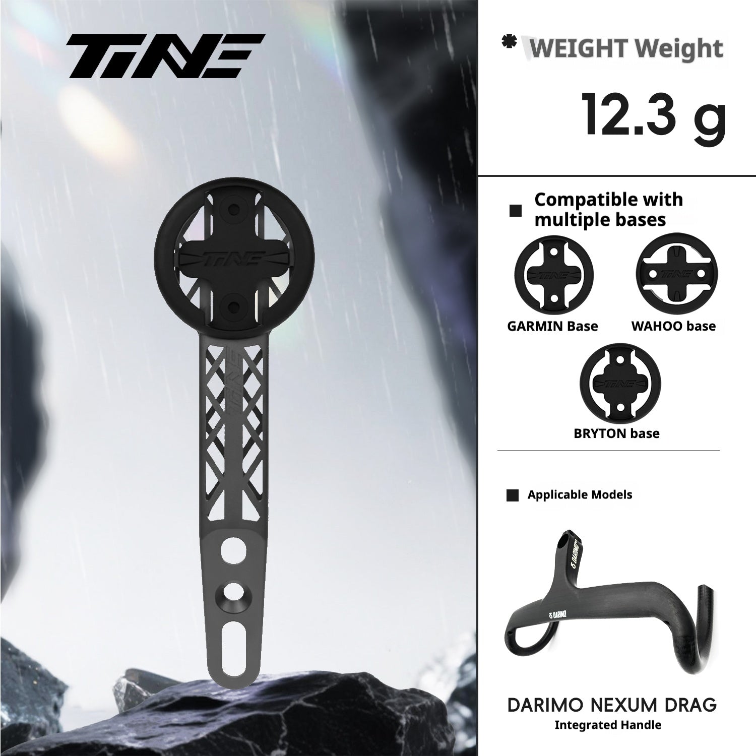 Supporto per computer da bici TiNE DARIMO Nexum in titanio ultraleggero, completamente scavato, ad alta resistenza, 1 pz.