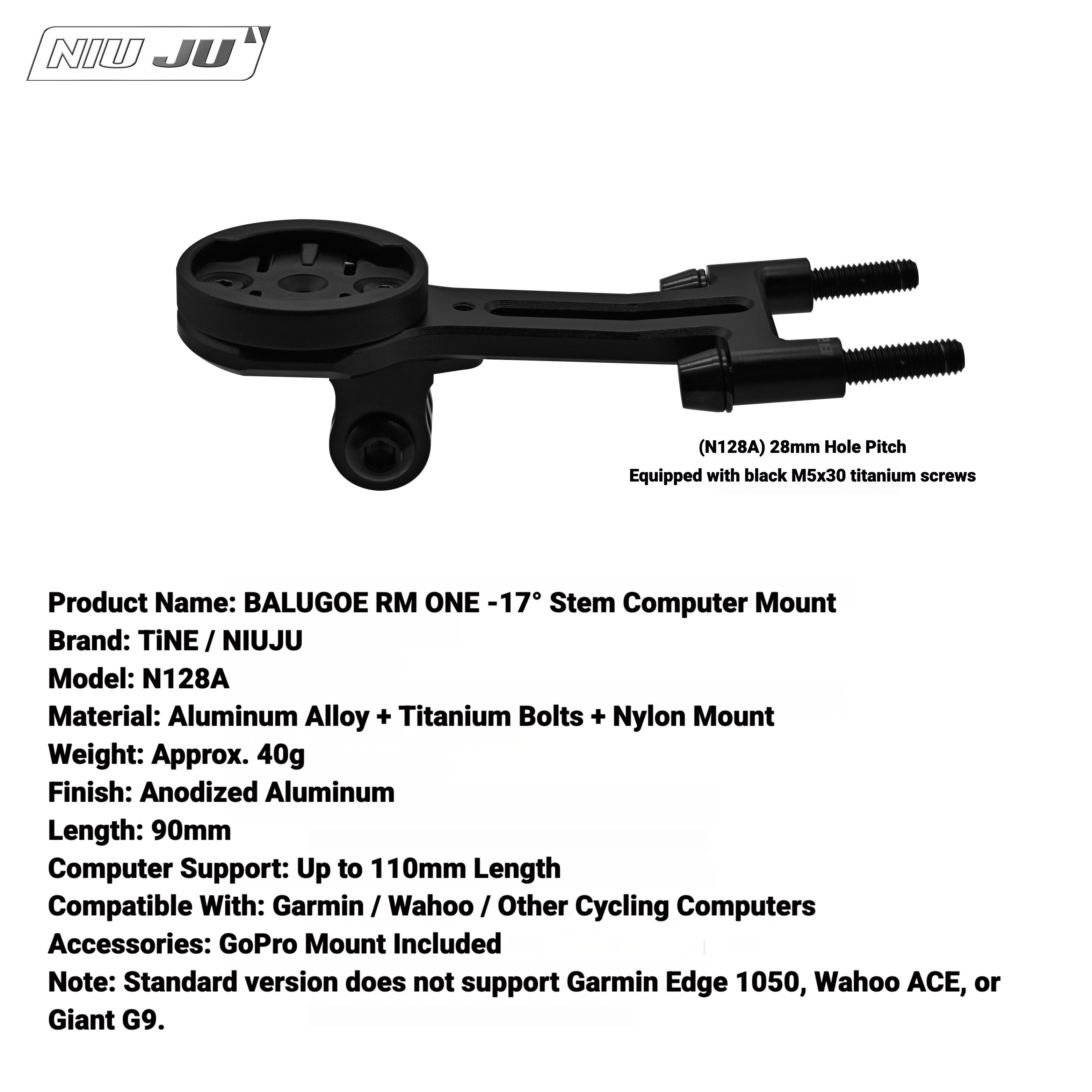 BALUGOE RM ONE Carbon Stem Computer Mount | Garmin Wahoo Aero Bike Mount Extension