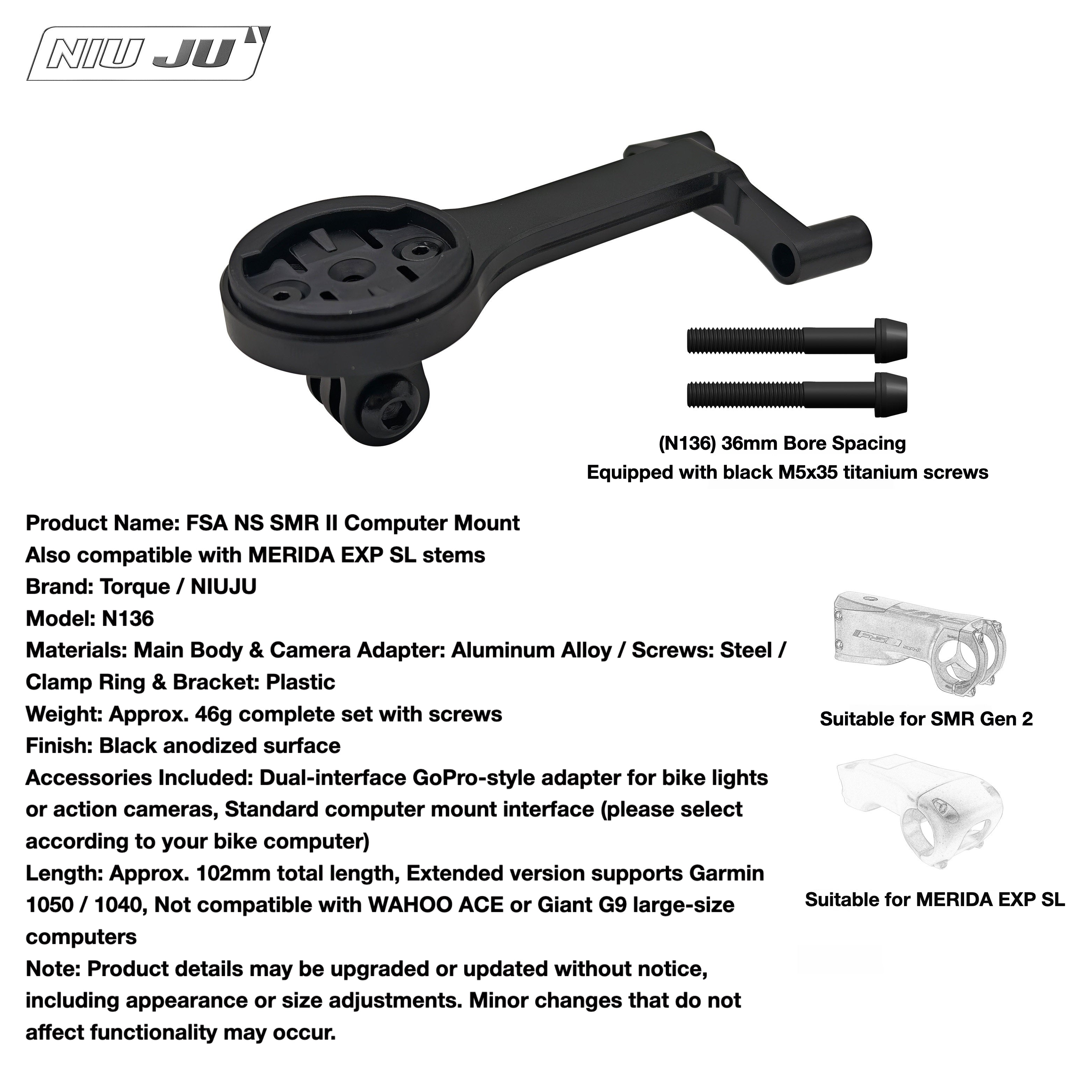 MERIDA REACTO FSA SMR / SMR II Aero Computer Mount