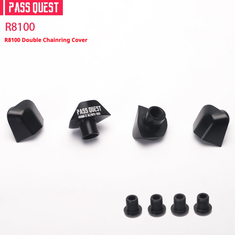 PASS QUEST 2R110BCD Fully Enclosed Chainring for Shimano R9200 / R8100 / R7100 | 11/12-Speed Double Chainring | 7075-T651 CNC Road Bike Chainring