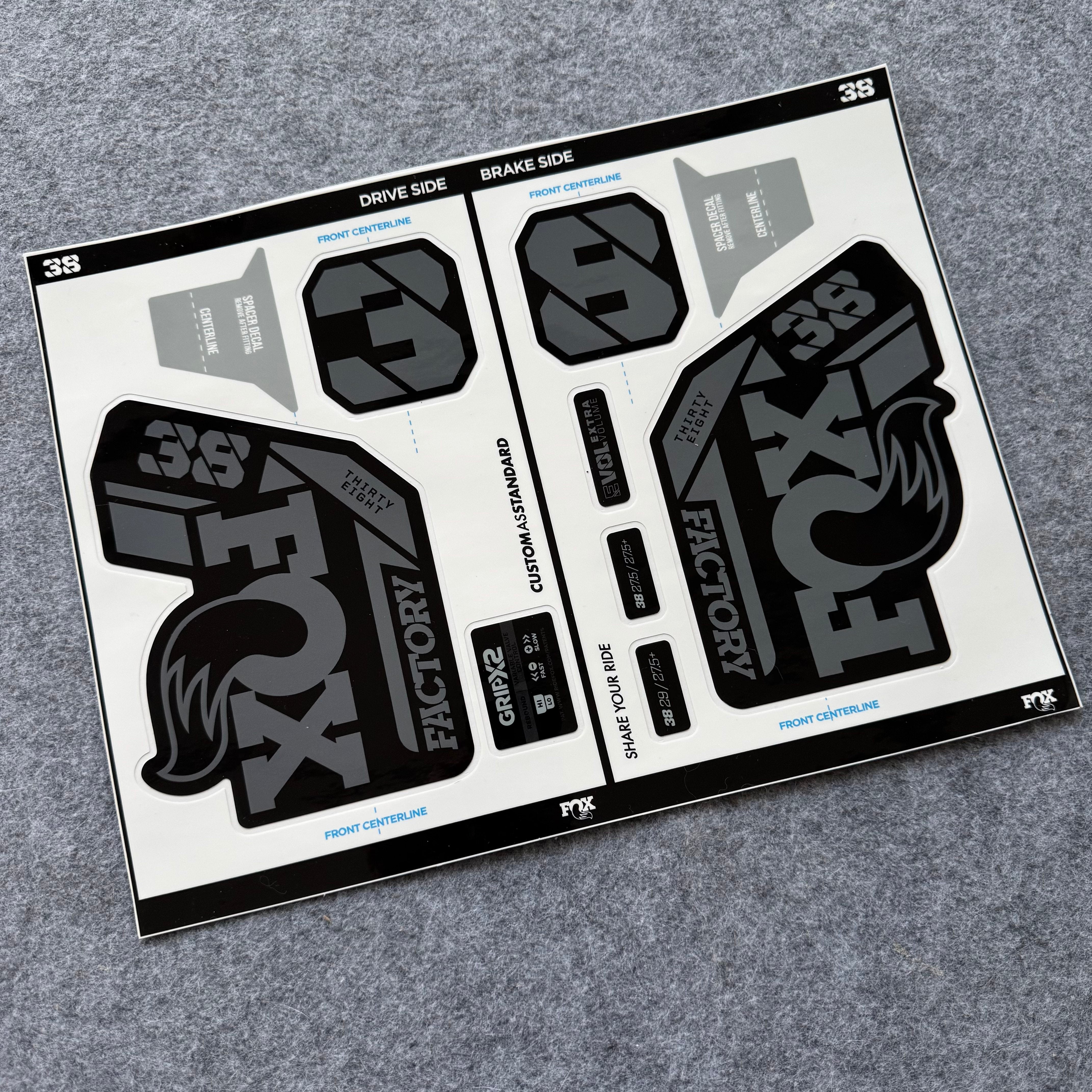 トレック・ファクトリー・レーシング　グッズ 2025 FOX 38 FACTORY Fork Decal Kit | Custom Waterproof MTB Fork