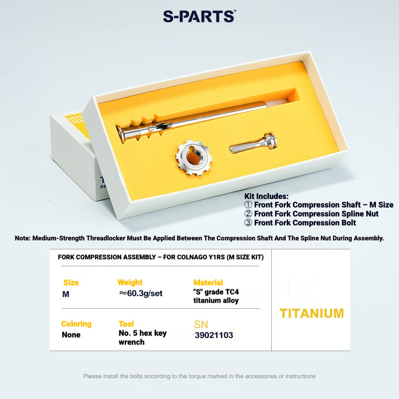 Titanium Headset Compression Plug Kit for Colnago Y1RS | Fork Compression Assembly XS S M L