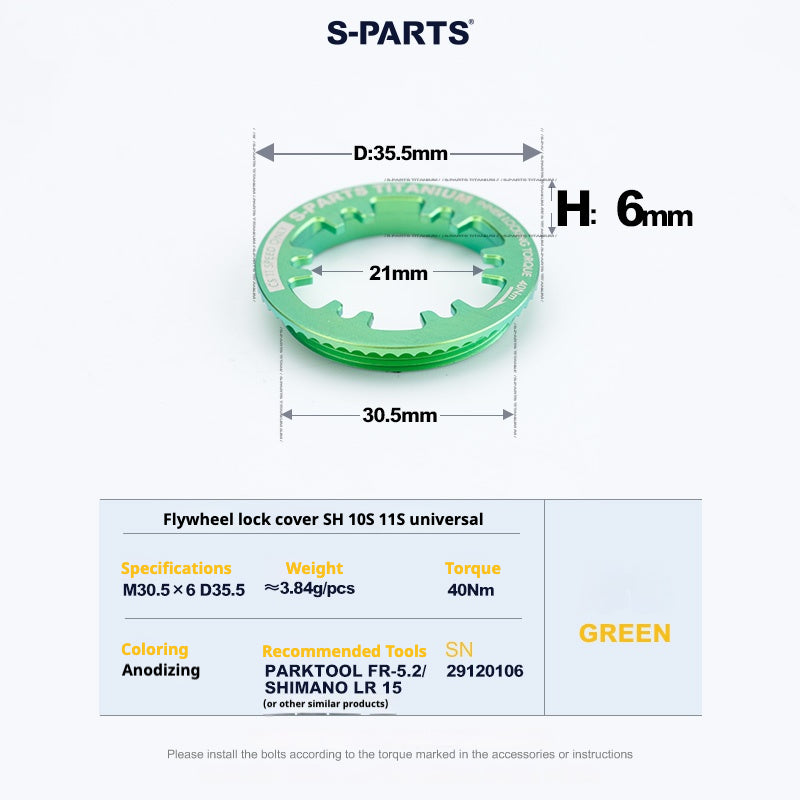 S-PARTS Anello di bloccaggio in titanio per MTB e bici da strada (compatibile con Shimano e SRAM)