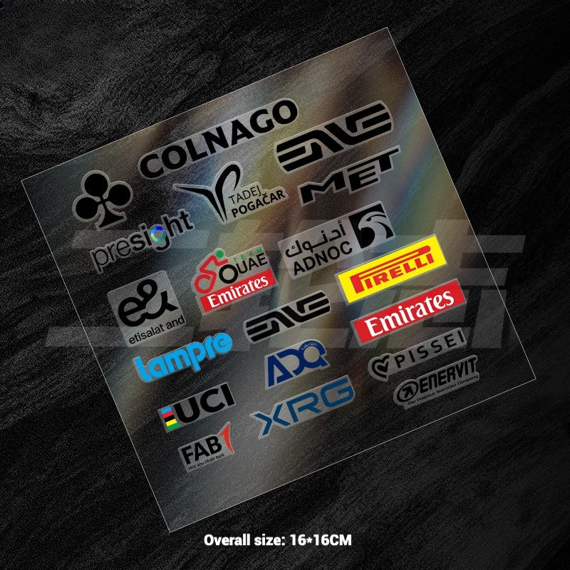 Universal Road Bike Brand Logo Sticker Set｜For Merida / Giant / Specialized / Trek / Pinarello｜Waterproof Frame Decals (Black / White)