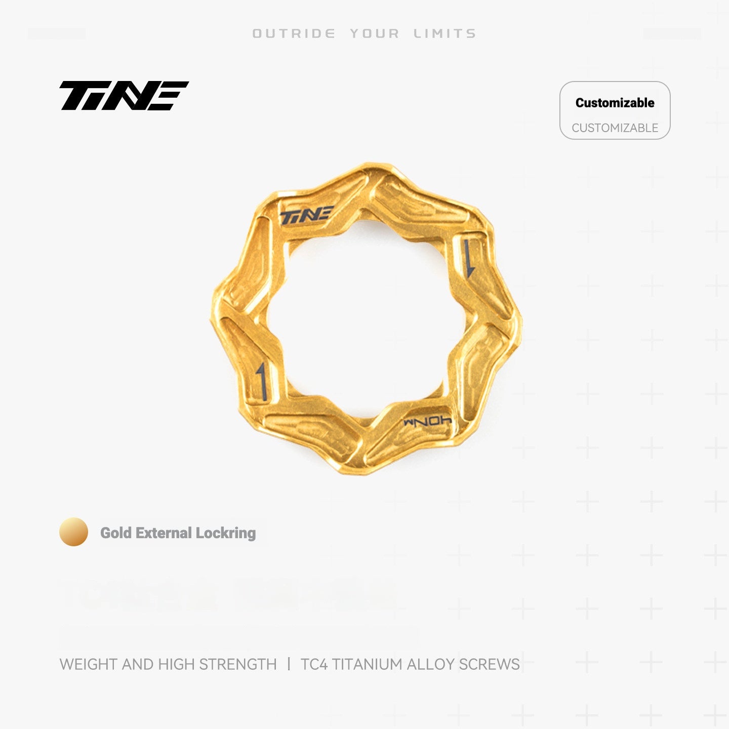 TiNE Ultralight TC4 Titanium Center Lock Disc Brake Lockrings (Pair) Internal & External | CNC Machined | 8 Anodized Colors