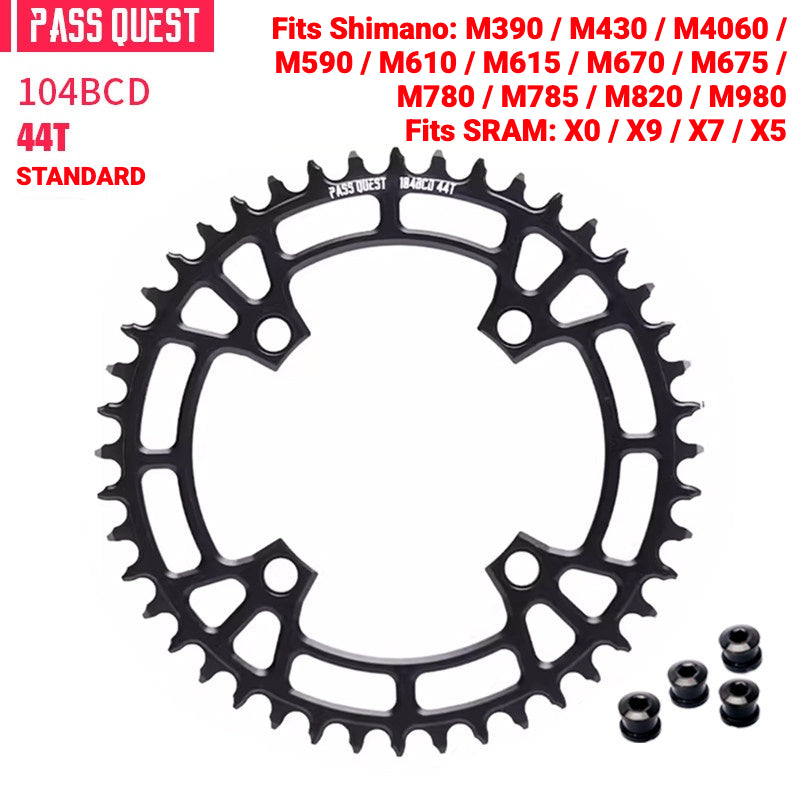PASS QUEST 104BCD Narrow-Wide Chainring | Shimano XT M780 M610 1x MTB Chainring