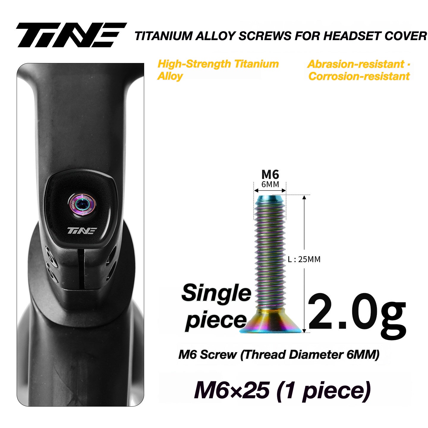 TiNE Ultra-Light Titanium Headset Top Cap Screws | Precision CNC Titanium Upgrade