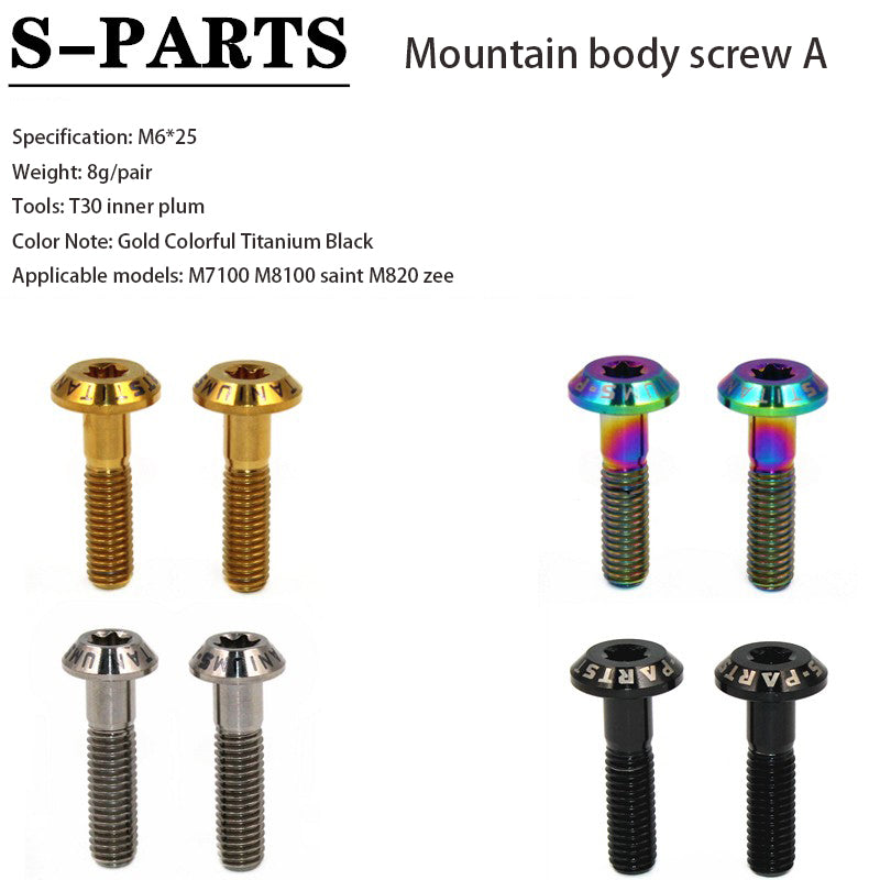 S-PARTS Mountain Road Bike Titanium Body Screw R9120 R8070 M9000 M8100(M6)