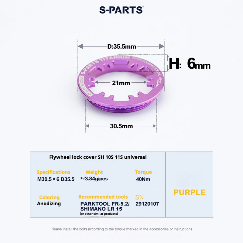S-PARTS Anello di bloccaggio in titanio per MTB e bici da strada (compatibile con Shimano e SRAM)
