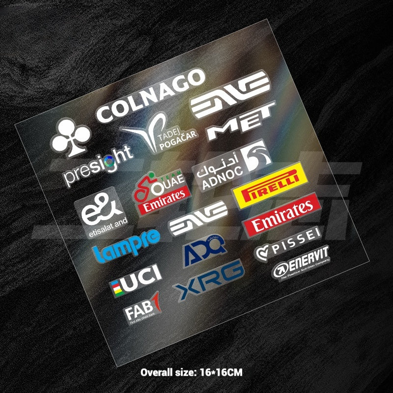 Universal Road Bike Brand Logo Sticker Set｜For Merida / Giant / Specialized / Trek / Pinarello｜Waterproof Frame Decals (Black / White)