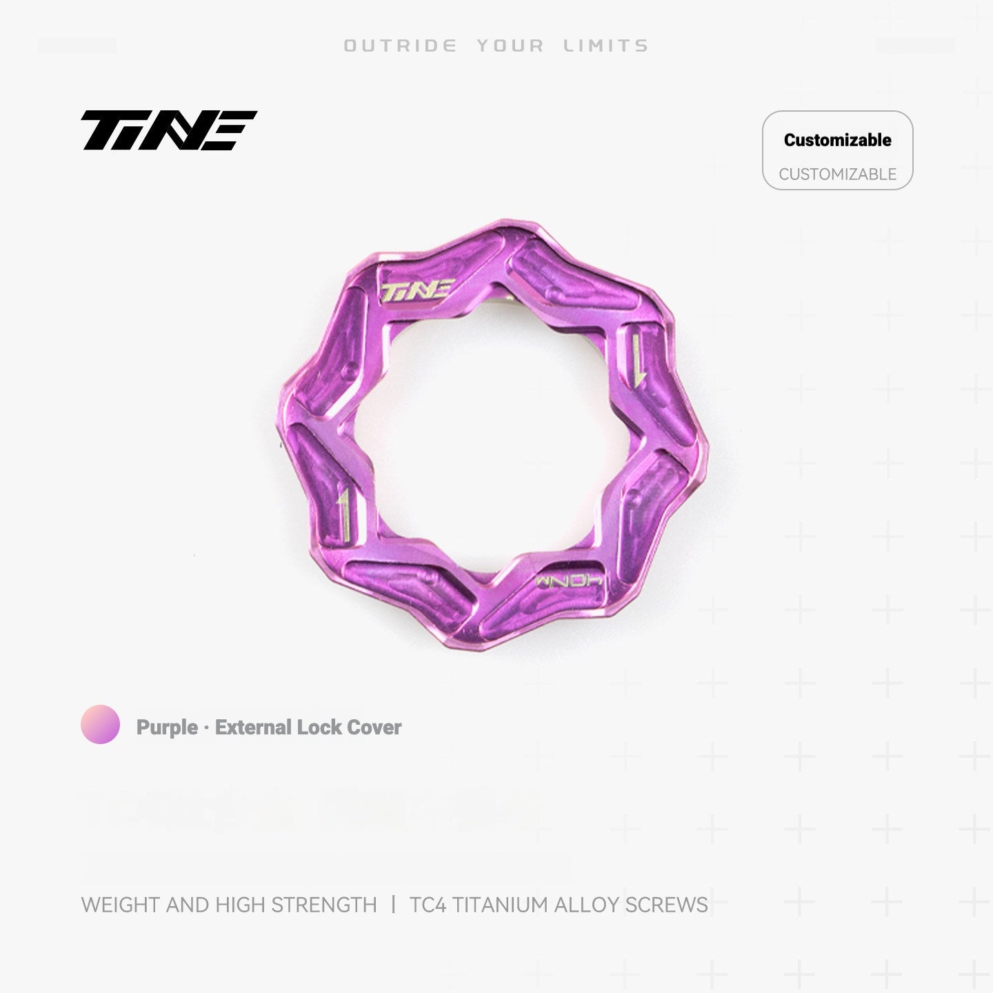 TiNE Ultralight TC4 Titanium Center Lock Disc Brake Lockrings (Pair) Internal & External | CNC Machined | 8 Anodized Colors