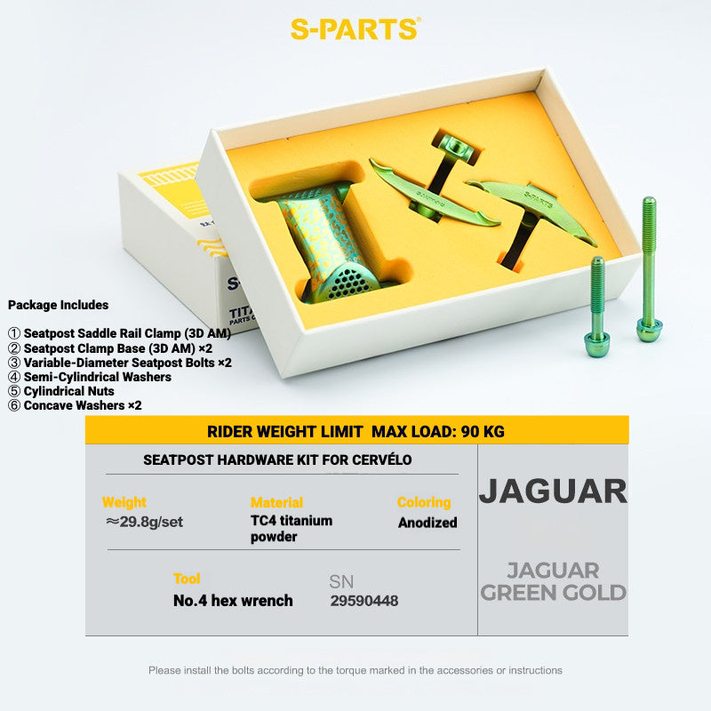 S-PARTS 3DAM Titanium 3D Printed Seatpost Hardware Kit for CERVÉLO S5 (2026 Compatible)