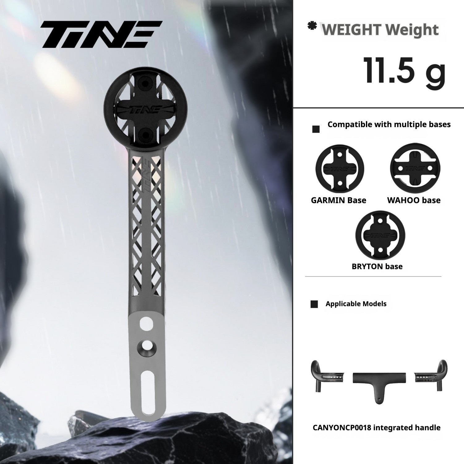 TiNE Titanium Computer Mount for CANYON CP0018 Integrated Handlebar