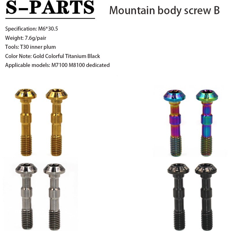 S-PARTS Mountain Road Bike Titanium Body Screw R9120 R8070 M9000 M8100(M6)
