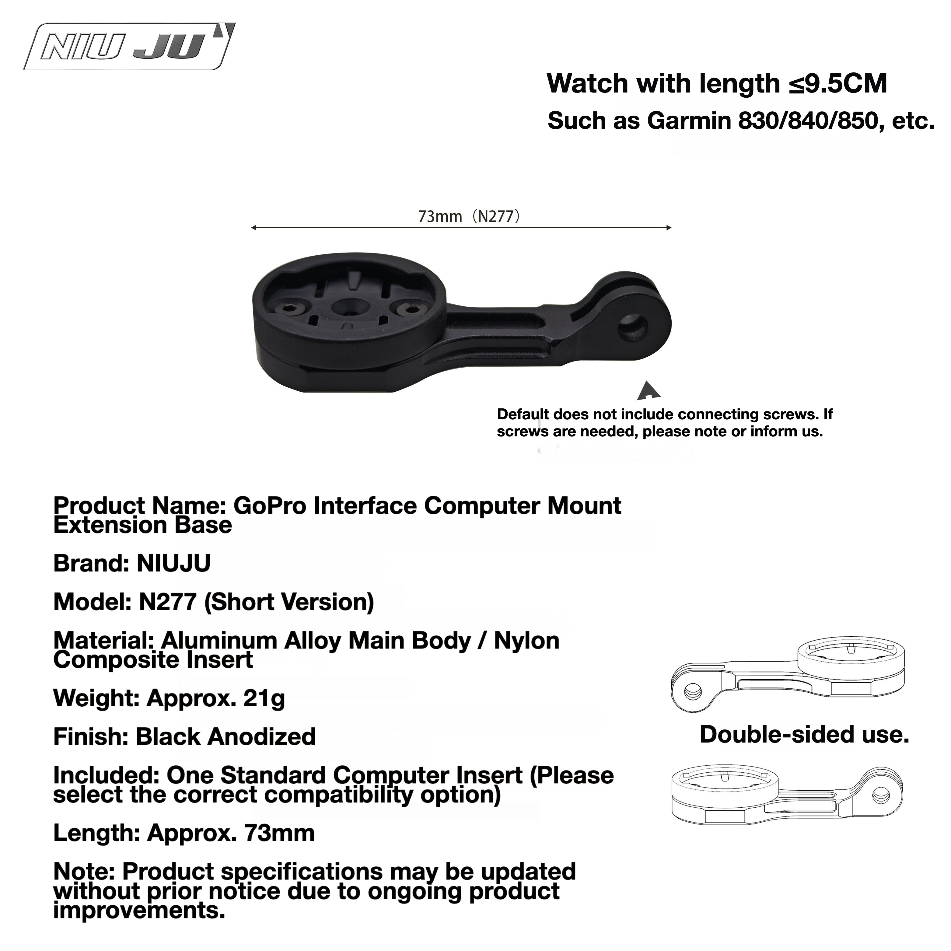 TREK BLENDR Computer Mount Extension for Madone | Garmin Wahoo GoPro Compatible Aluminum Mount