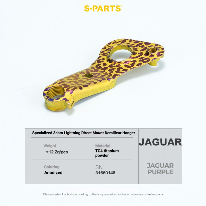 S-PARTS 3DAM Titanium Direct Mount Derailleur Hanger for Specialized | Ultralight 3D Printed Bike Hanger