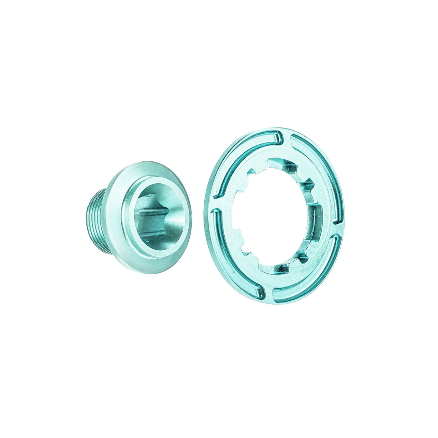 Chaser Ultra-Light Aluminum Crank Bolt Kit for Cybrei GP-3｜Chainring Fixing Bolt & Anti-Loosening Cap Set (with Aerodynamic Dust Cap)