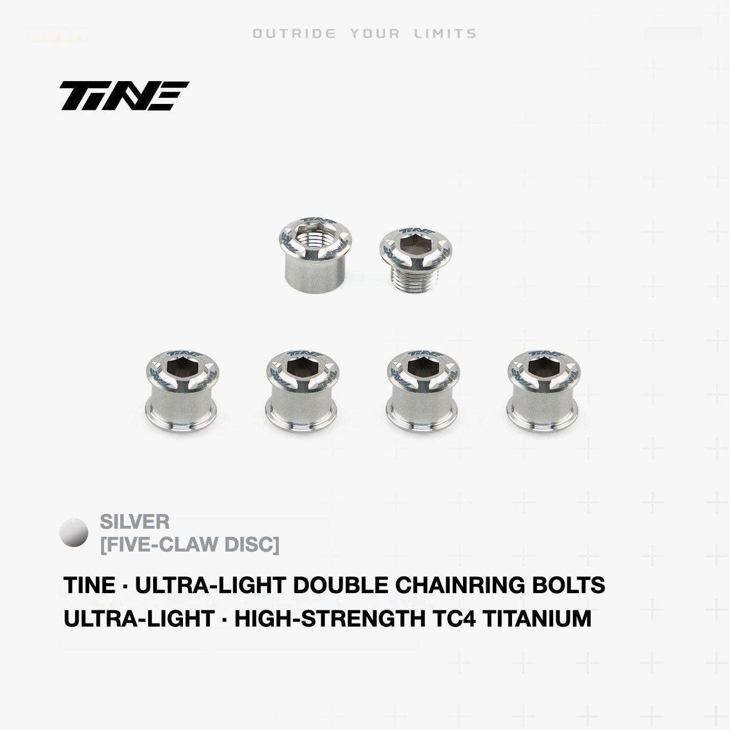 TiNE Titanium Double Chainring Bolts – Ultra-Light 2.0g Road Bike Upgrade Hardware