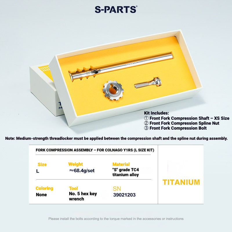 Titanium Headset Compression Plug Kit for Colnago Y1RS | Fork Compression Assembly XS S M L