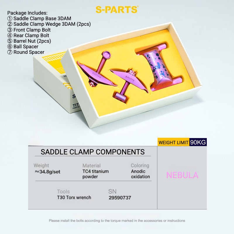 S-PARTS Titanium Saddle Clamp Bolt Kit for Cannondale SystemSix Gen 5 – 3D Printed Lightweight Upgrade