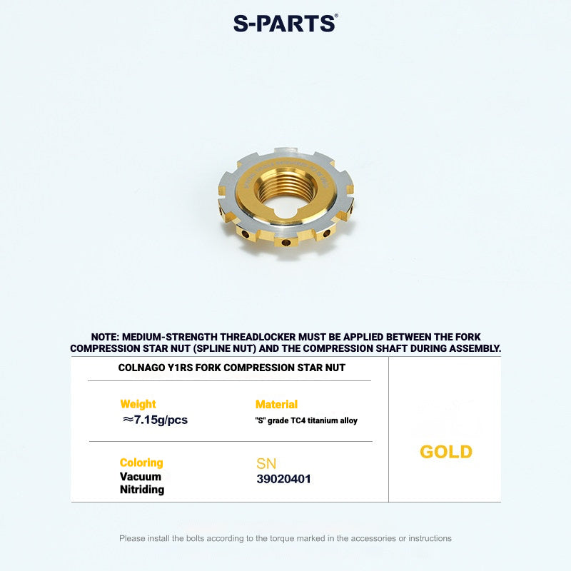 Titanium Headset Compression Plug Kit for Colnago Y1RS | Fork Compression Assembly XS S M L