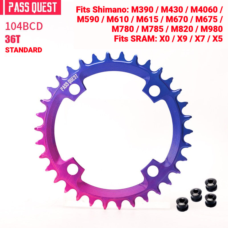 PASS QUEST 104BCD Narrow-Wide Chainring | Shimano XT M780 M610 1x MTB Chainring