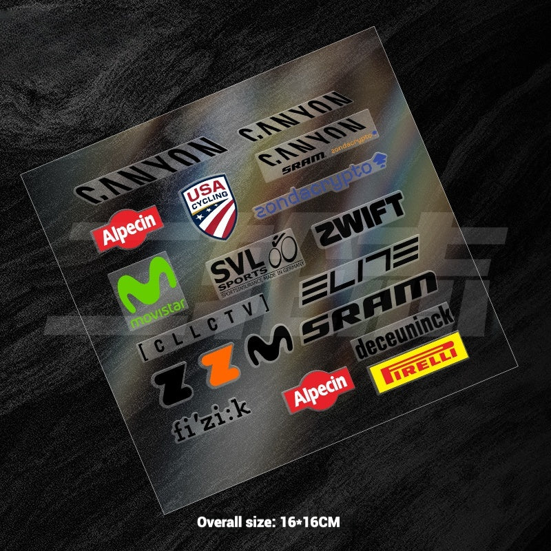 Universal Road Bike Brand Logo Sticker Set｜For Merida / Giant / Specialized / Trek / Pinarello｜Waterproof Frame Decals (Black / White)