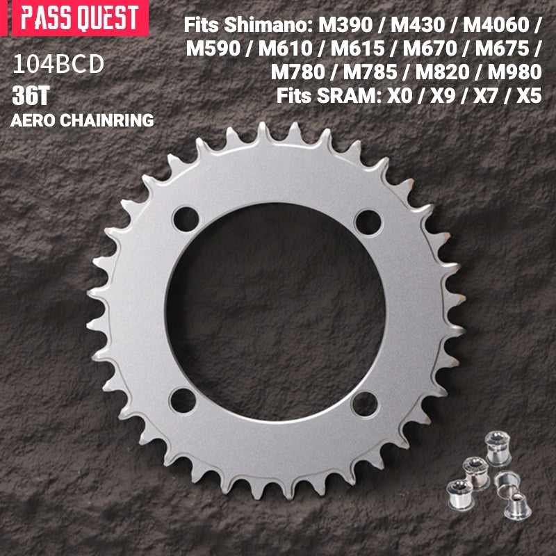 PASS QUEST 104BCD Full-Profile Narrow-Wide Chainring | Shimano XT / SLX 1x MTB 32T–40T