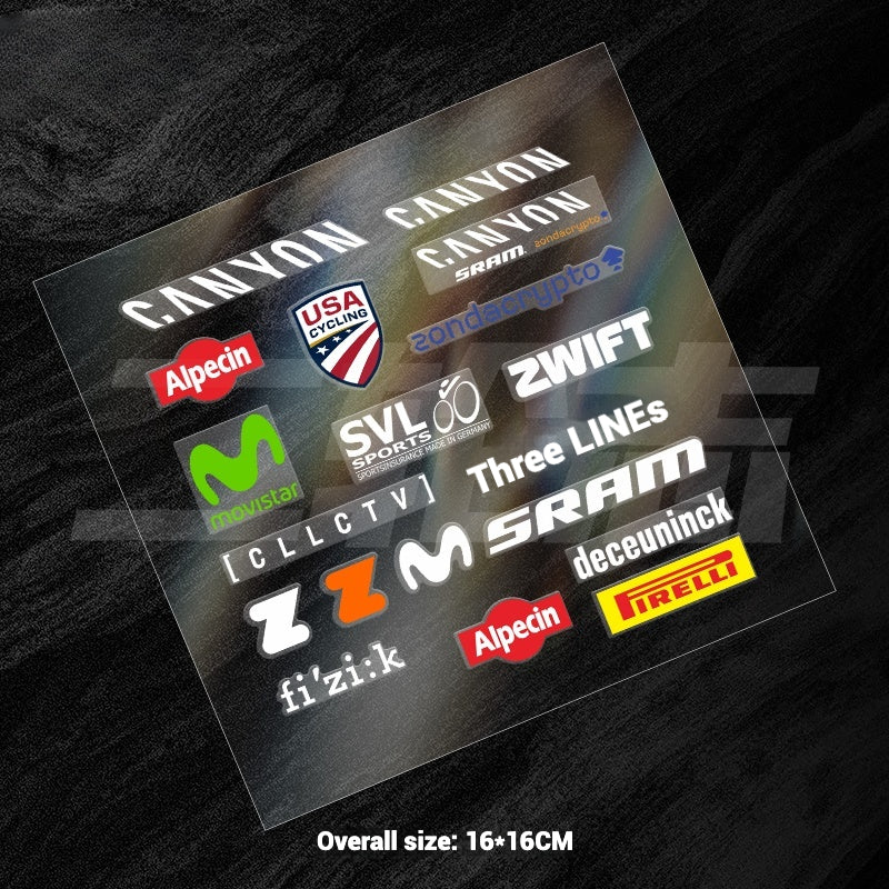Universal Road Bike Brand Logo Sticker Set｜For Merida / Giant / Specialized / Trek / Pinarello｜Waterproof Frame Decals (Black / White)