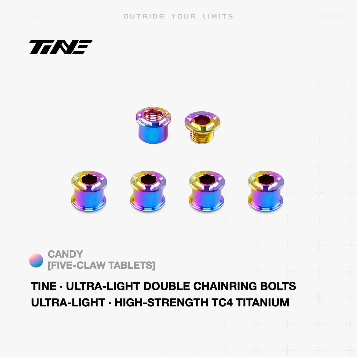 TiNE Titanium Double Chainring Bolts – Ultra-Light 2.0g Road Bike Upgrade Hardware
