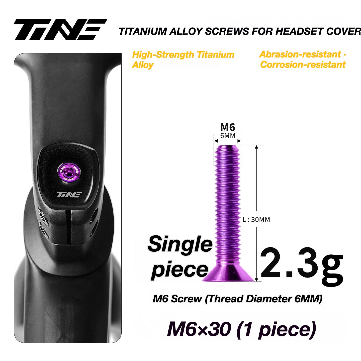 TiNE Ultra-Light Titanium Headset Top Cap Screws | Precision CNC Titanium Upgrade