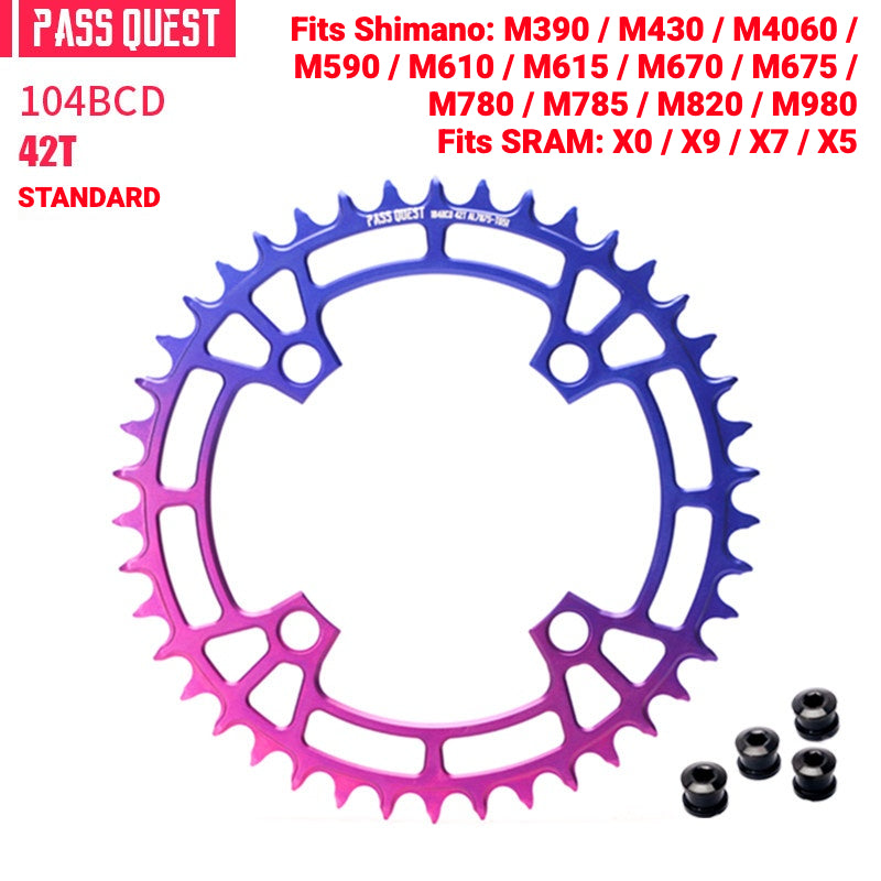 PASS QUEST 104BCD Narrow-Wide Chainring | Shimano XT M780 M610 1x MTB Chainring