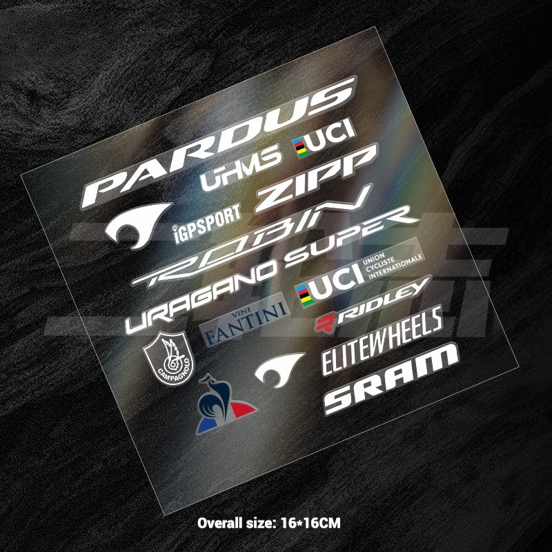 Universal Road Bike Brand Logo Sticker Set｜For Merida / Giant / Specialized / Trek / Pinarello｜Waterproof Frame Decals (Black / White)