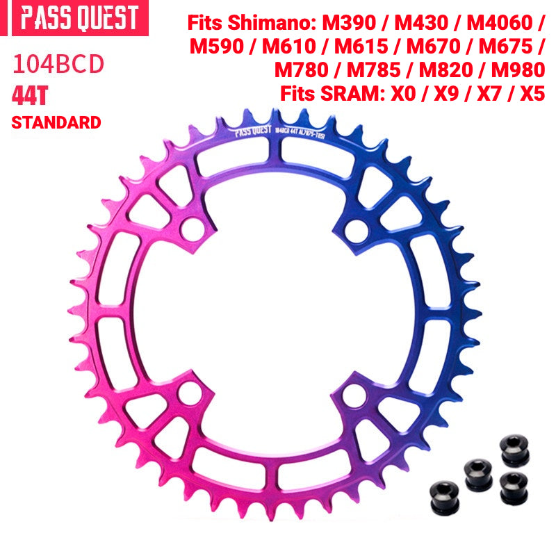 PASS QUEST 104BCD Narrow-Wide Chainring | Shimano XT M780 M610 1x MTB Chainring