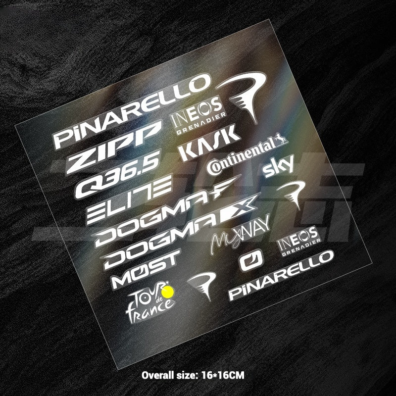Universal Road Bike Brand Logo Sticker Set｜For Merida / Giant / Specialized / Trek / Pinarello｜Waterproof Frame Decals (Black / White)
