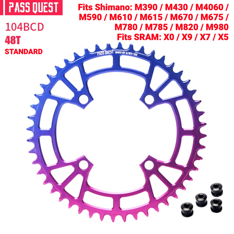 PASS QUEST 104BCD Narrow-Wide Chainring | Shimano XT M780 M610 1x MTB Chainring