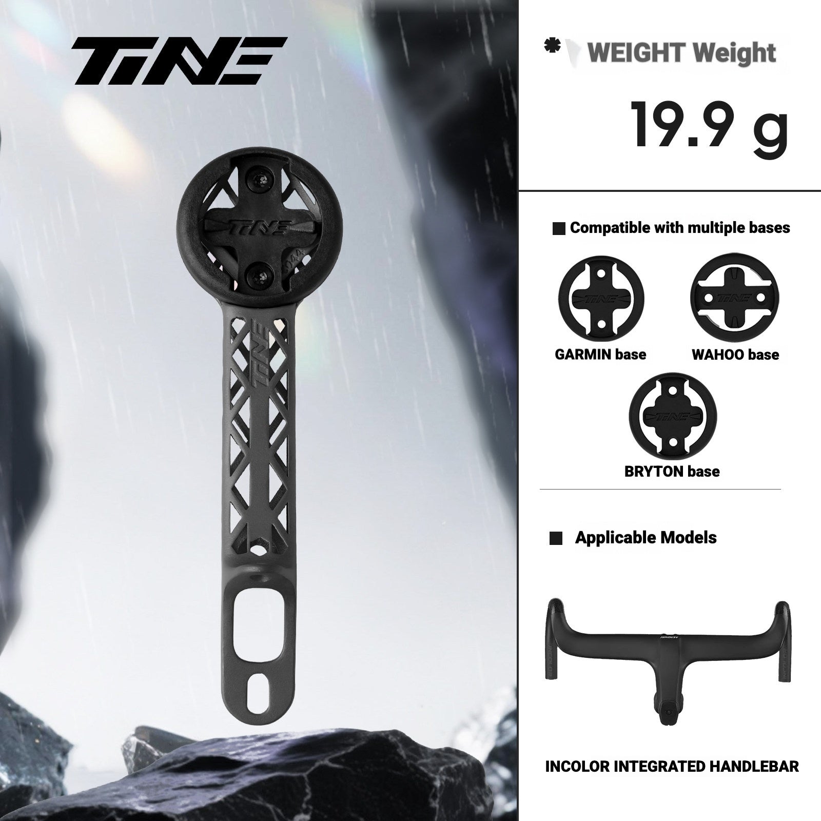 INCOLOR AEROWAV Aero Integrated Handlebar Titanium Computer Mount – Garmin Wahoo Bryton