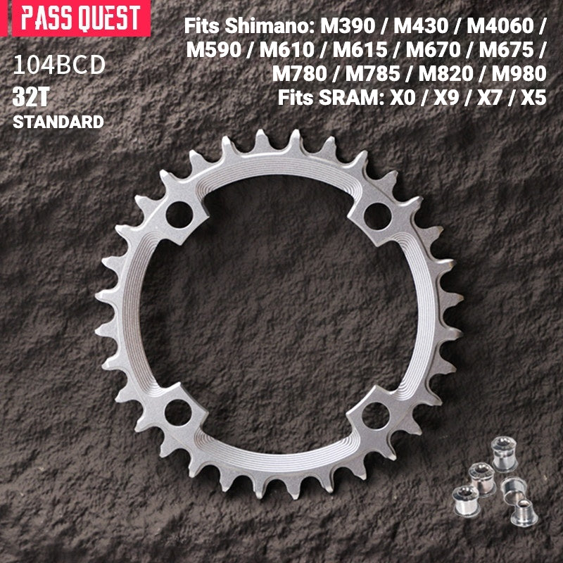 PASS QUEST 104BCD Narrow-Wide Chainring | Shimano XT M780 M610 1x MTB Chainring