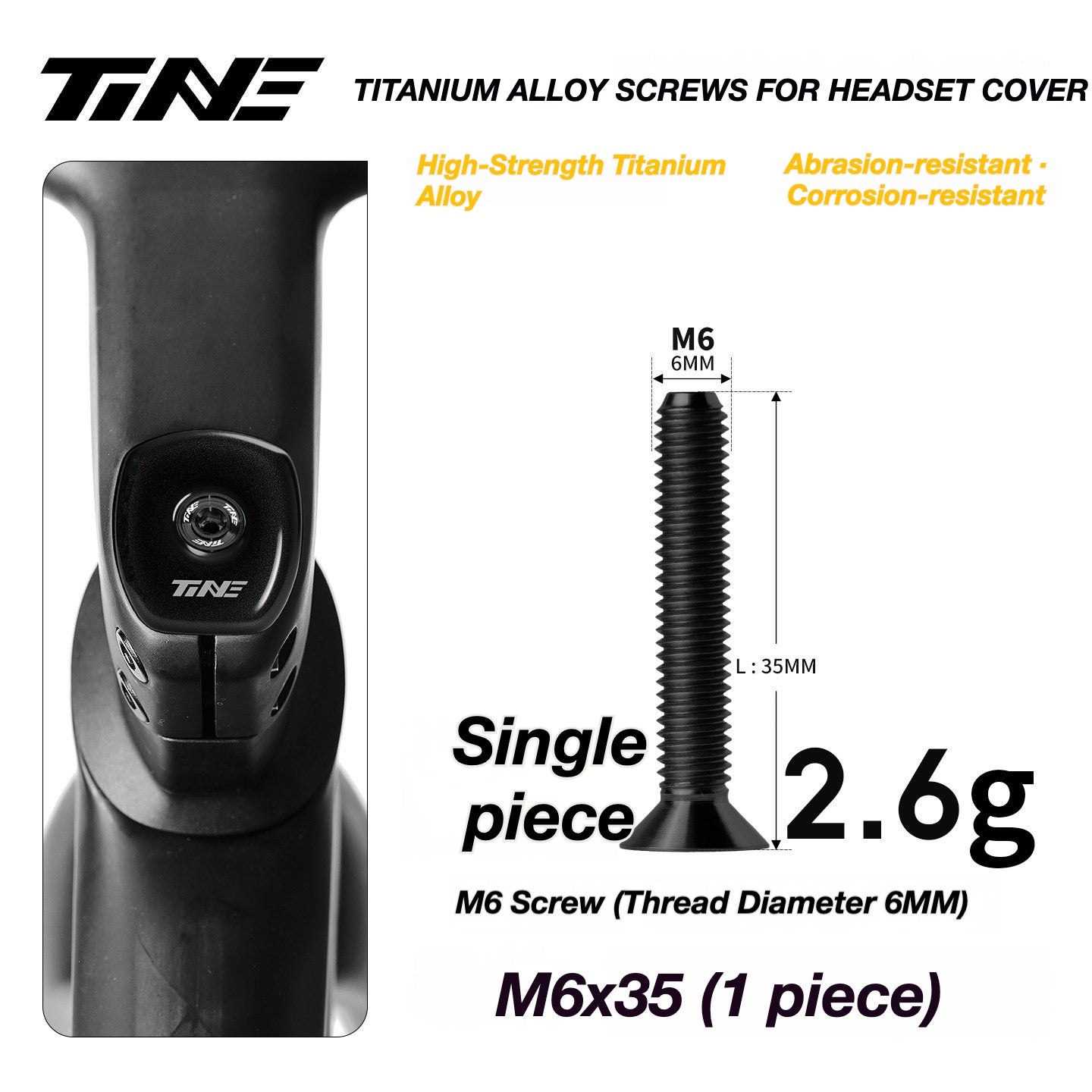TiNE Ultra-Light Titanium Headset Top Cap Screws | Precision CNC Titanium Upgrade