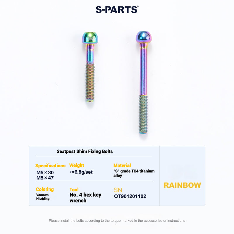 Cervélo S5 Titanium Bolt Kit – Full Frame Lightweight Upgrade Set | CNC TC4 Ti Bolts for Cervélo S5