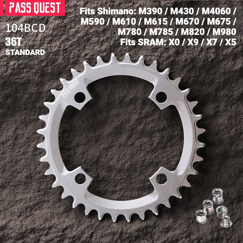 PASS QUEST 104BCD Narrow-Wide Chainring | Shimano XT M780 M610 1x MTB Chainring