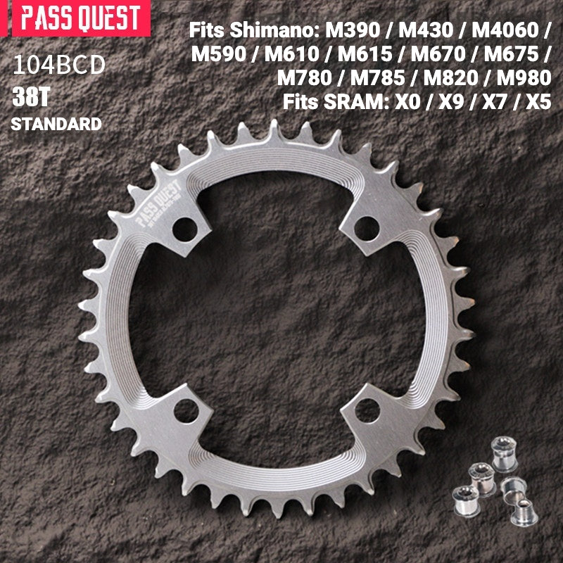 PASS QUEST 104BCD Narrow-Wide Chainring | Shimano XT M780 M610 1x MTB Chainring