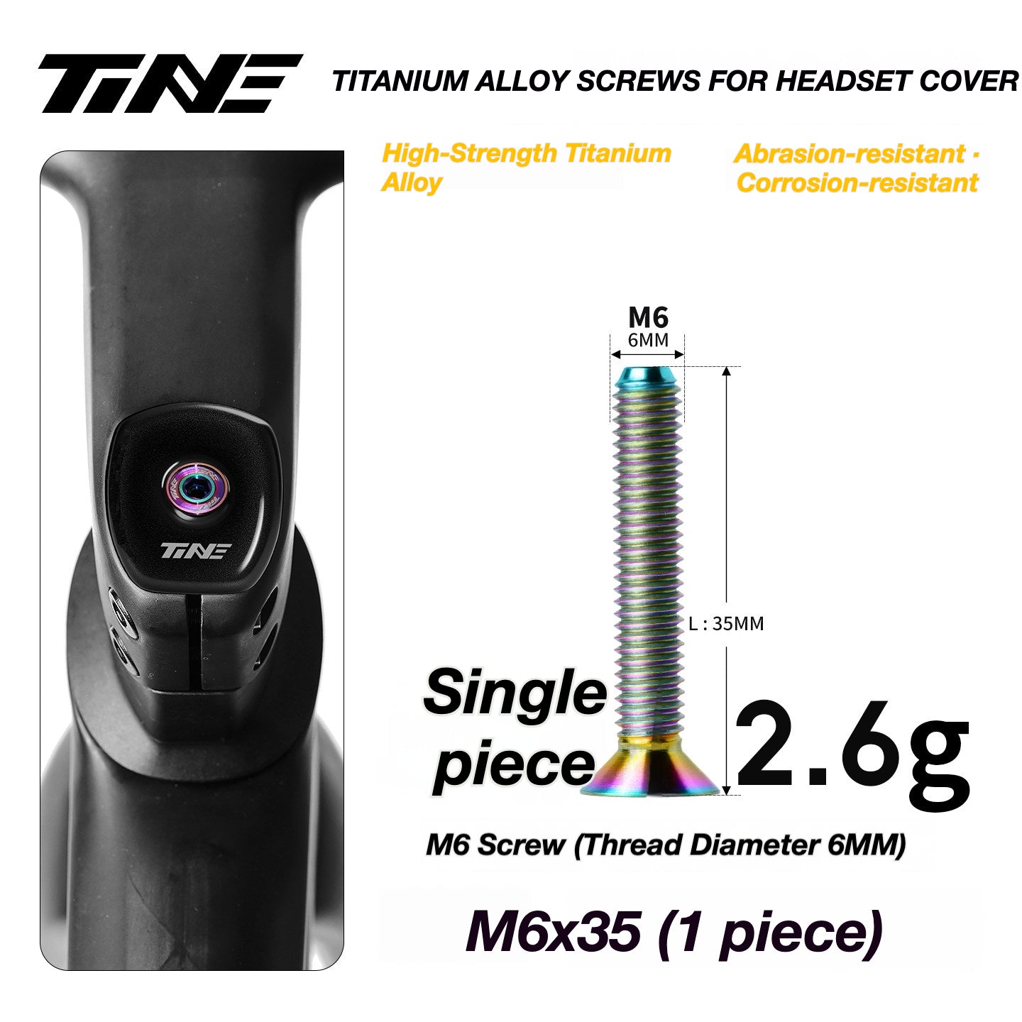 TiNE Ultra-Light Titanium Headset Top Cap Screws | Precision CNC Titanium Upgrade
