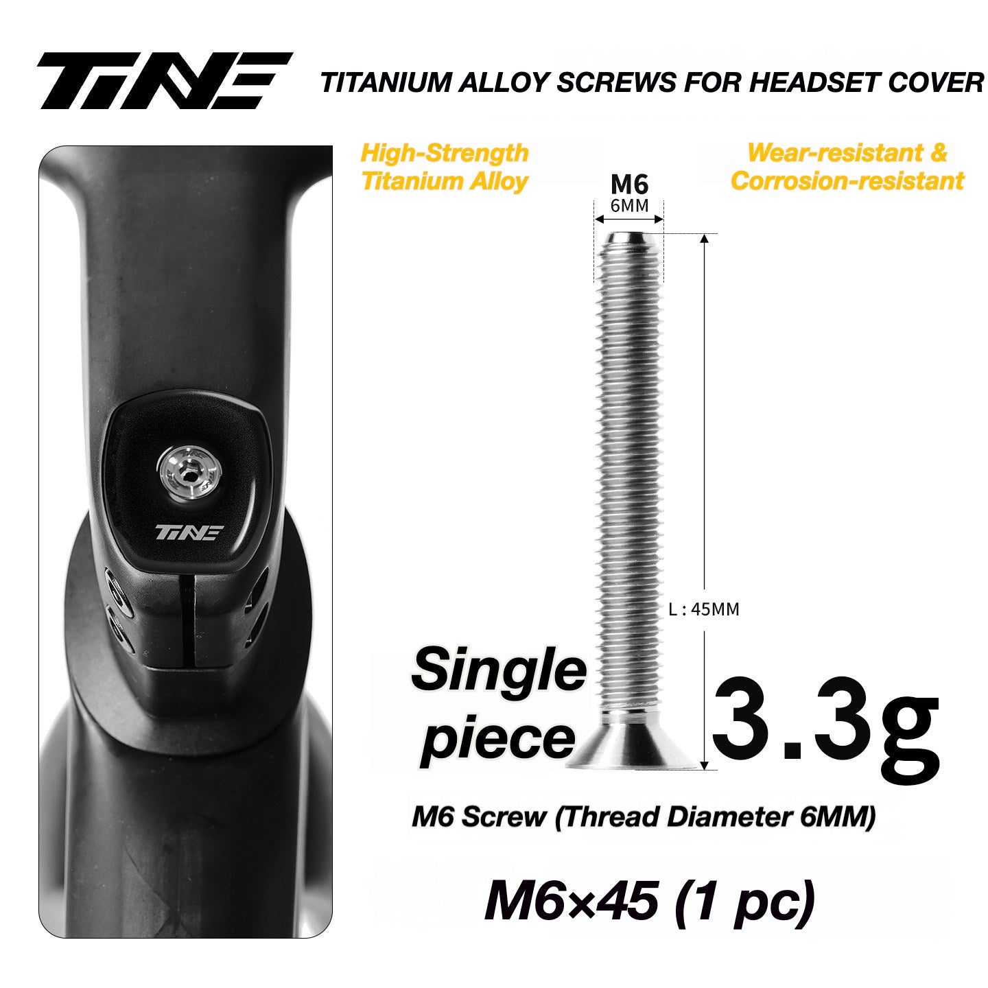 TiNE Ultra-Light Titanium Headset Top Cap Screws | Precision CNC Titanium Upgrade